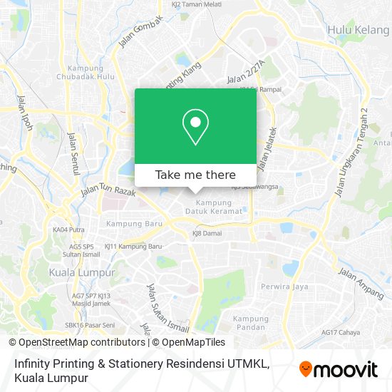 Peta Infinity Printing & Stationery Resindensi UTMKL