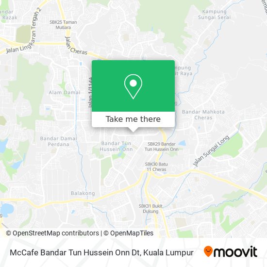 McCafe Bandar Tun Hussein Onn Dt map