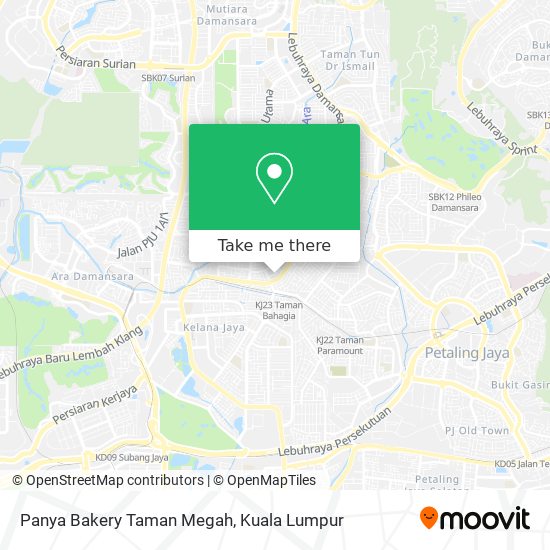 Peta Panya Bakery Taman Megah