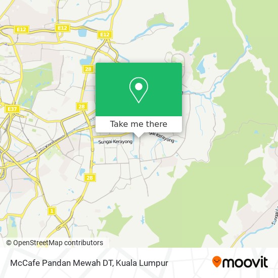 McCafe Pandan Mewah DT map