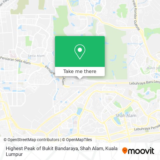 Peta Highest Peak of Bukit Bandaraya, Shah Alam