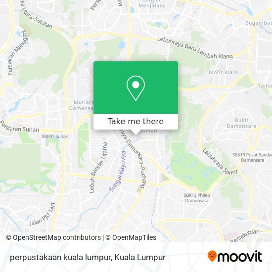 Peta perpustakaan kuala lumpur