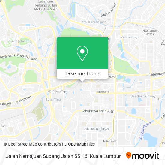 Peta Jalan Kemajuan Subang Jalan SS 16