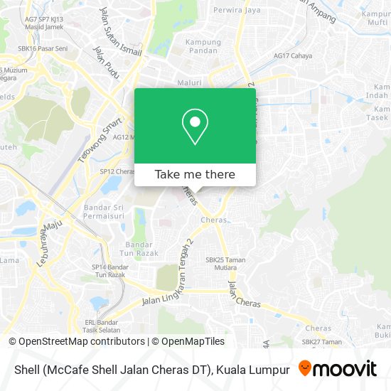 Peta Shell (McCafe Shell Jalan Cheras DT)