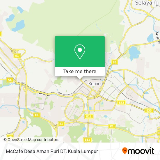 Peta McCafe Desa Aman Puri DT