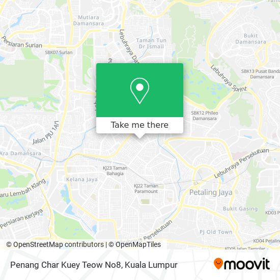 Penang Char Kuey Teow No8 map