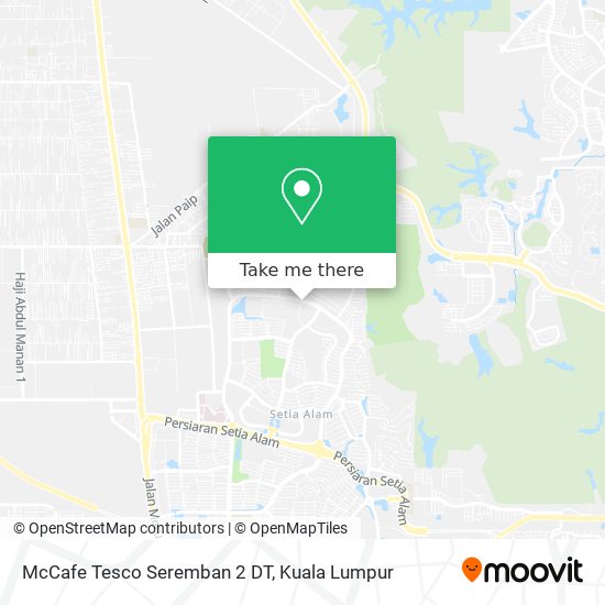 McCafe Tesco Seremban 2 DT map