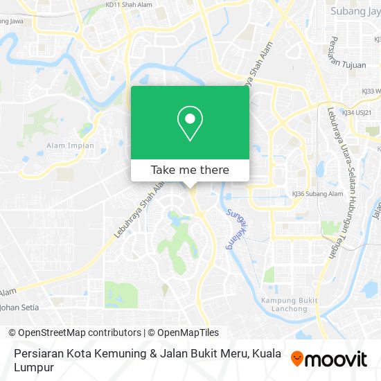 Peta Persiaran Kota Kemuning & Jalan Bukit Meru