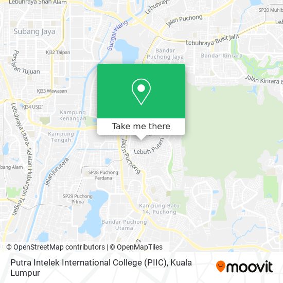 Peta Putra Intelek International College (PIIC)