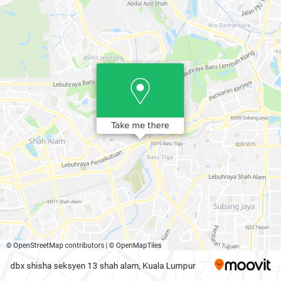 dbx shisha seksyen 13 shah alam map