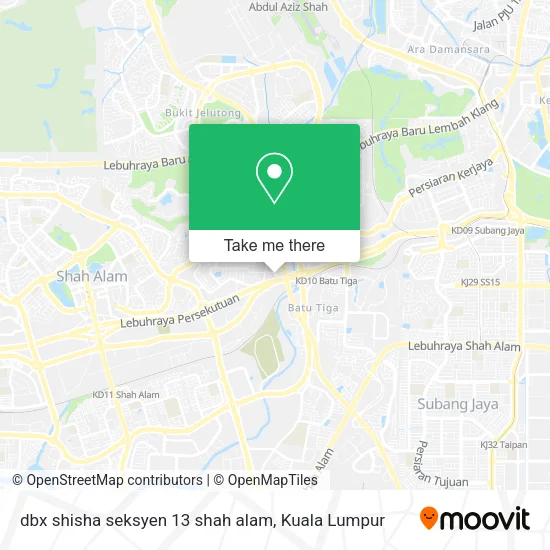 dbx shisha seksyen 13 shah alam map
