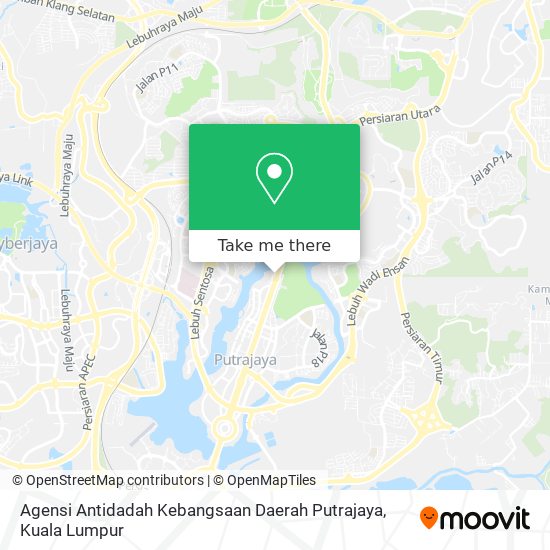 Agensi Antidadah Kebangsaan Daerah Putrajaya map