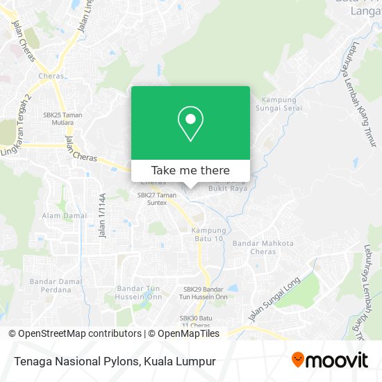 Tenaga Nasional Pylons map