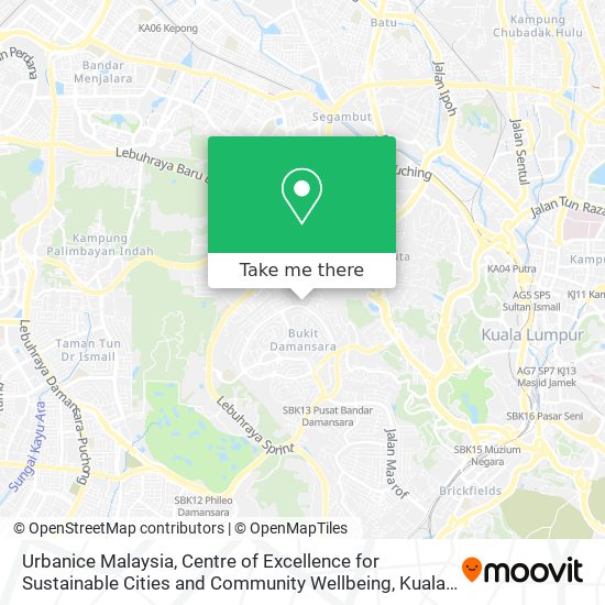 Urbanice Malaysia, Centre of Excellence for Sustainable Cities and Community Wellbeing map