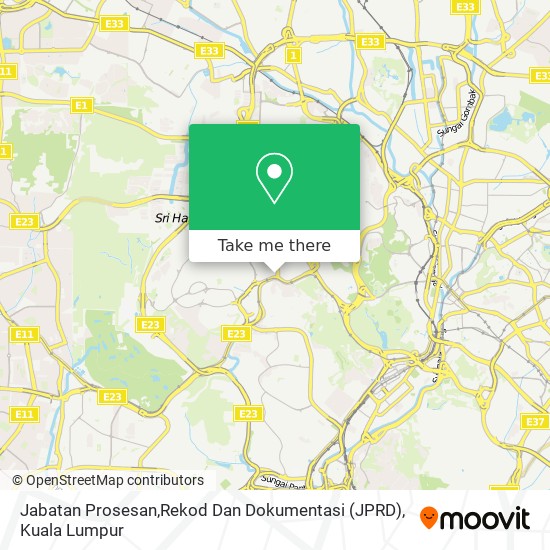 Jabatan Prosesan,Rekod Dan Dokumentasi (JPRD) map