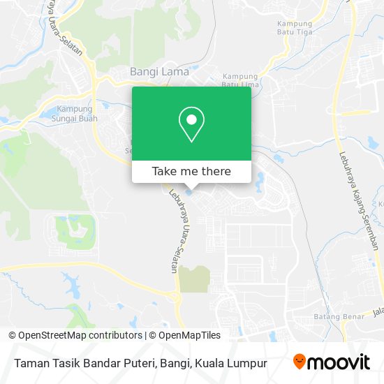 Peta Taman Tasik Bandar Puteri, Bangi