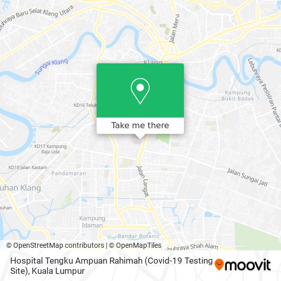 Peta Hospital Tengku Ampuan Rahimah (Covid-19 Testing Site)