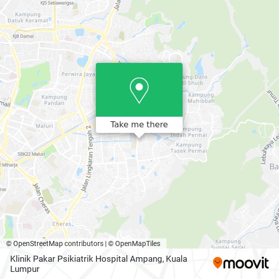 Peta Klinik Pakar Psikiatrik Hospital Ampang