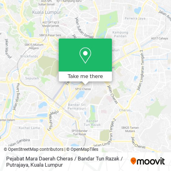 Pejabat Mara Daerah Cheras / Bandar Tun Razak / Putrajaya map