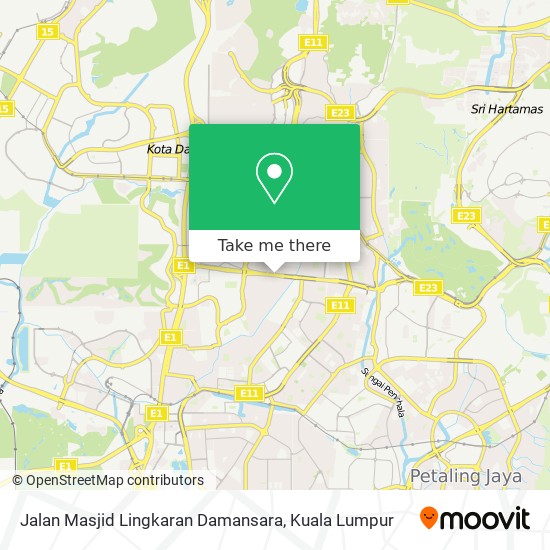 Peta Jalan Masjid Lingkaran Damansara