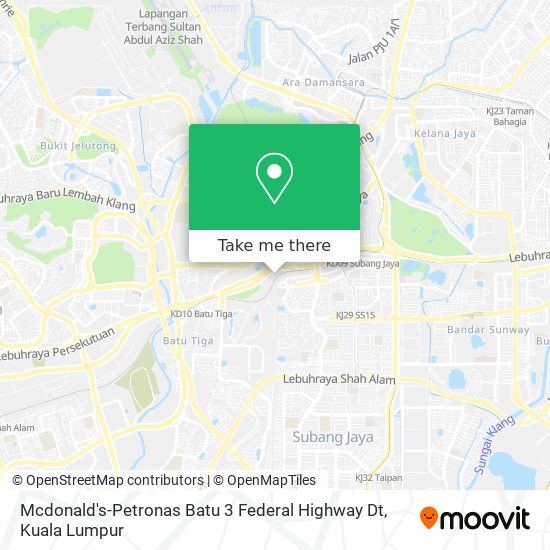 Mcdonald's-Petronas Batu 3 Federal Highway Dt map