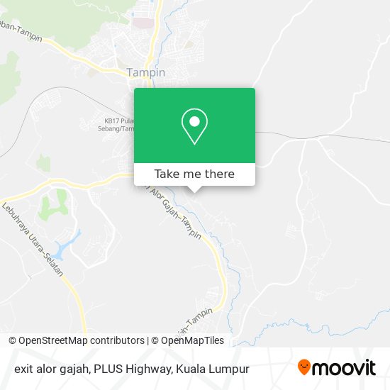 exit alor gajah, PLUS Highway map