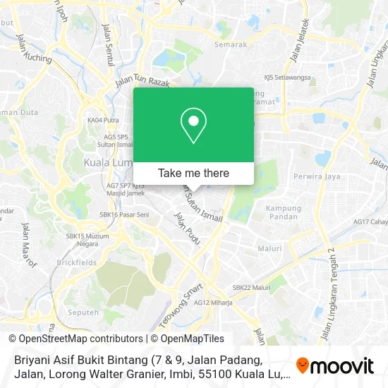 Briyani Asif Bukit Bintang map