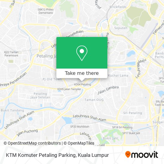 Peta KTM Komuter Petaling Parking