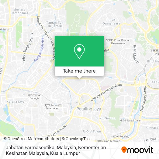 Peta Jabatan Farmaseutikal Malaysia, Kementerian Kesihatan Malaysia