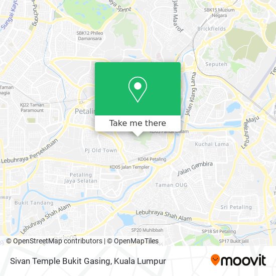 Sivan Temple Bukit Gasing map