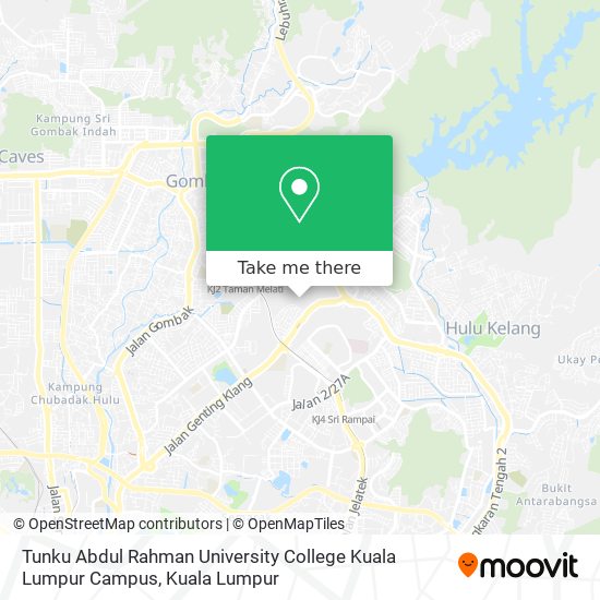 Peta Tunku Abdul Rahman University College Kuala Lumpur Campus