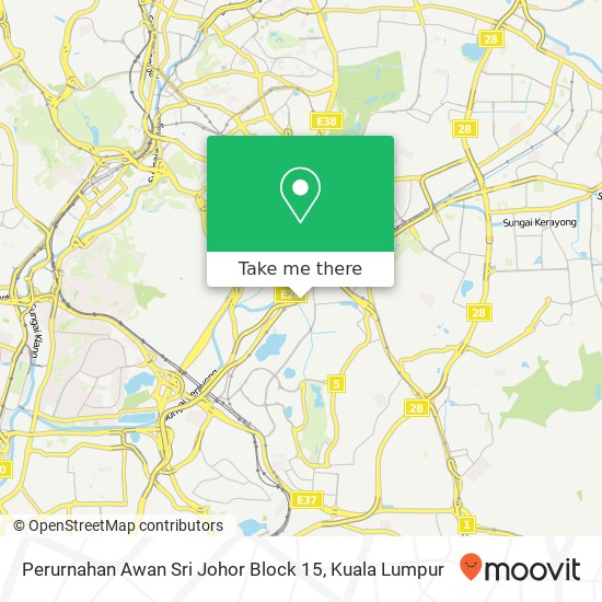 Perurnahan Awan Sri Johor Block 15 map
