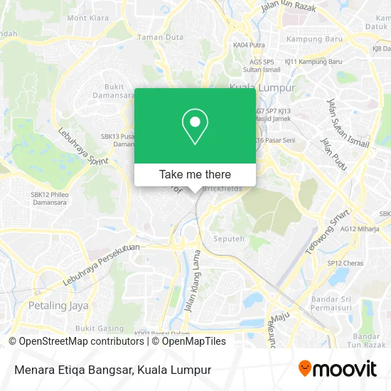 Menara Etiqa Bangsar map