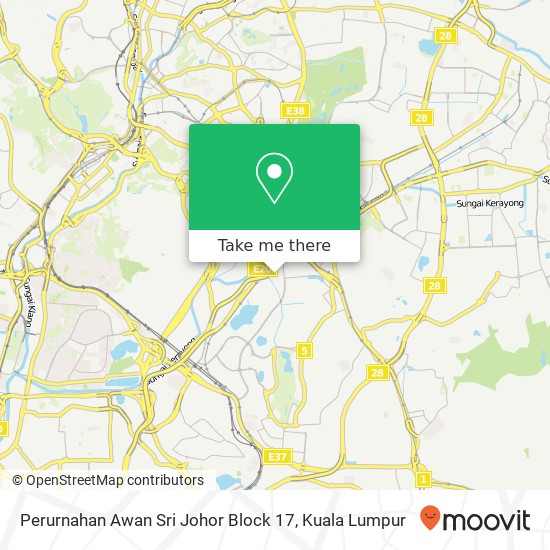 Perurnahan Awan Sri Johor Block 17 map