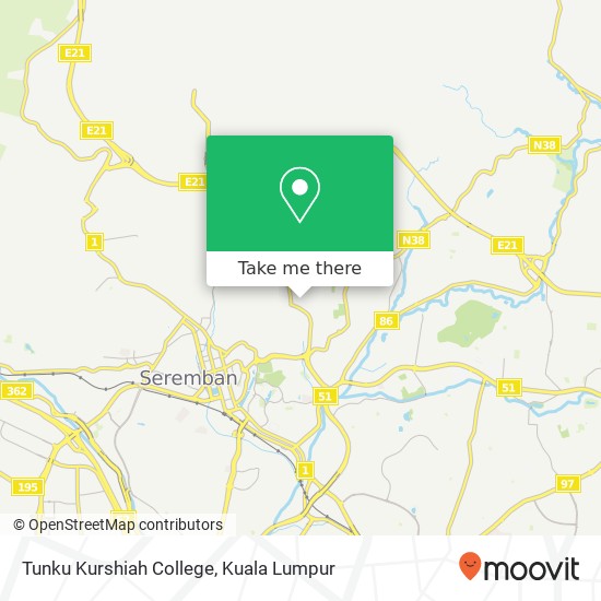 Tunku Kurshiah College map