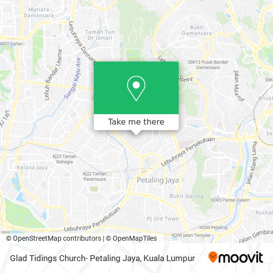 Peta Glad Tidings Church- Petaling Jaya