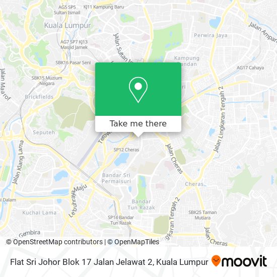 Peta Flat Sri Johor Blok 17 Jalan Jelawat 2