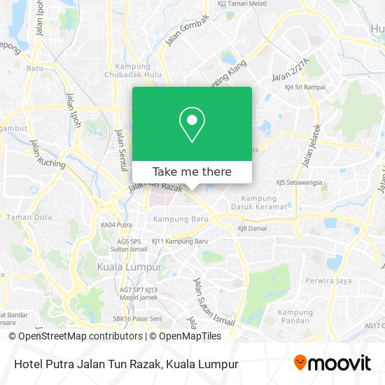 Peta Hotel Putra Jalan Tun Razak