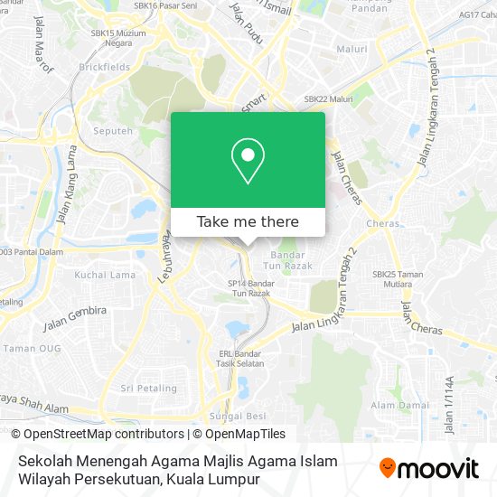 Peta Sekolah Menengah Agama Majlis Agama Islam Wilayah Persekutuan