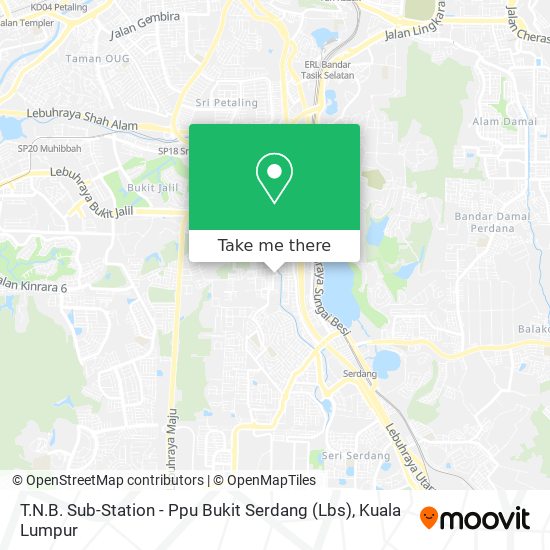 T.N.B. Sub-Station - Ppu Bukit Serdang (Lbs) map