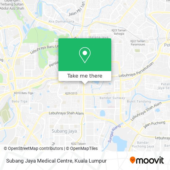 Peta Subang Jaya Medical Centre