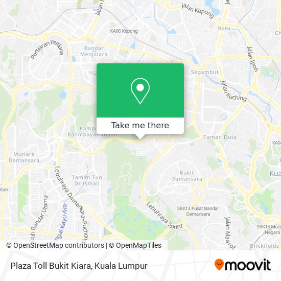 Plaza Toll Bukit Kiara map