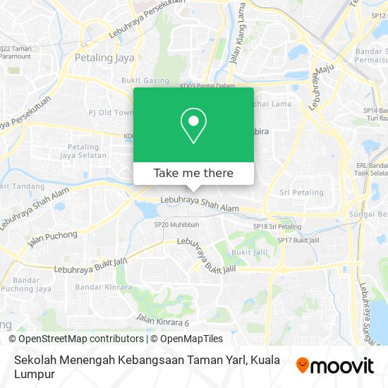 Peta Sekolah Menengah Kebangsaan Taman Yarl