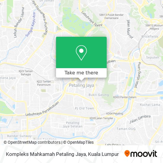 Peta Kompleks Mahkamah Petaling Jaya