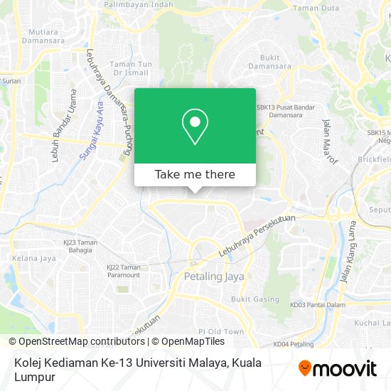 Peta Kolej Kediaman Ke-13 Universiti Malaya
