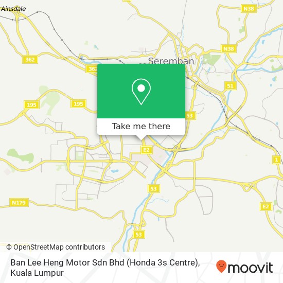 Peta Ban Lee Heng Motor Sdn Bhd (Honda 3s Centre)