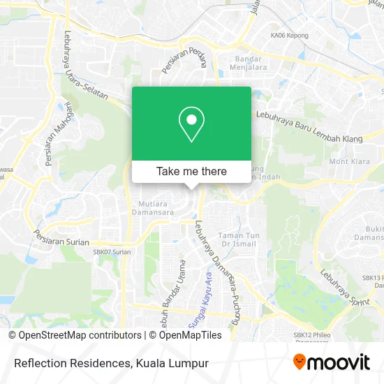 Reflection Residences map