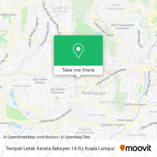 Peta Tempat Letak Kereta Seksyen 14 PJ