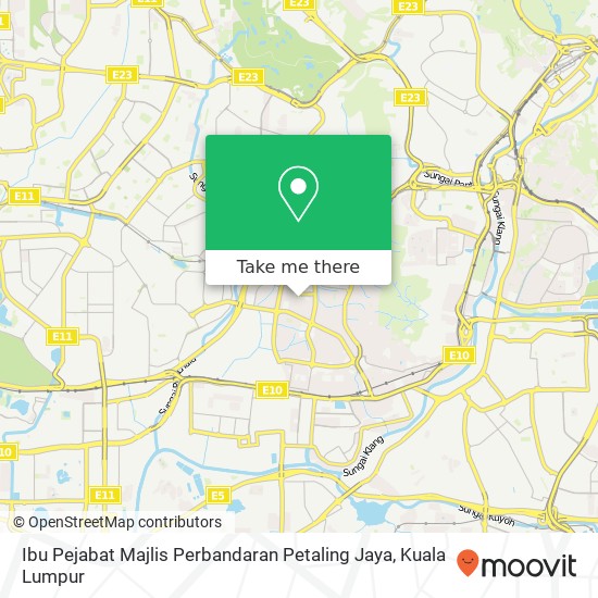 Peta Ibu Pejabat Majlis Perbandaran Petaling Jaya
