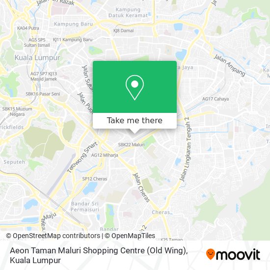 Peta Aeon Taman Maluri Shopping Centre (Old Wing)